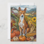 Basenji-hond herfst oogst Thanksgiving Feestdagenkaart (Voorkant)