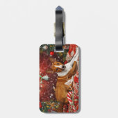 Basenji Hond Kerstfeest Bagagelabel (Achterkant verticaal)
