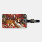 Basenji Hond Kerstfeest Bagagelabel (Achterkant horizontaal)
