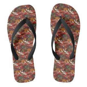 Basenji-hond Kerstfeest Teenslippers
