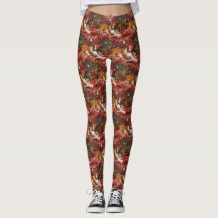 Basenji-hond Kerstmis Festiviteit Leggings