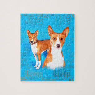 Basenji-honden met Word Cloud Pattern Legpuzzel