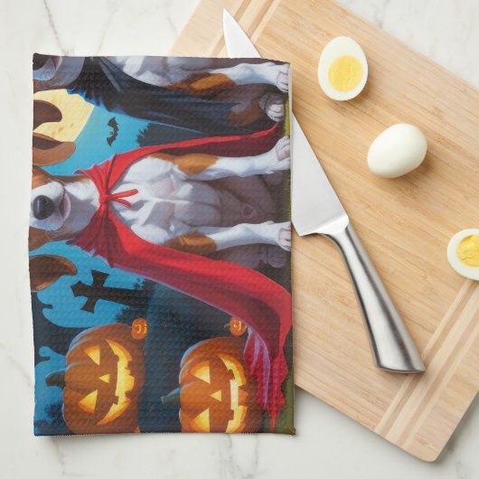 Basenji Honden Pompoen Halloween Grappig Theedoek (Quarter Fold)