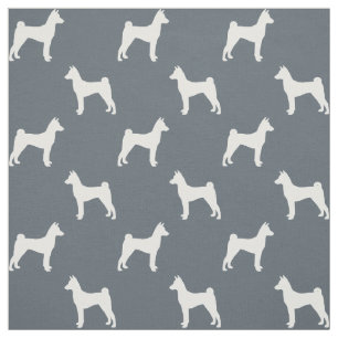 Basenji Hondenras Silhouettes Patterned Stof