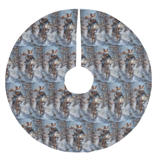 Basenji Hondenrit Motorfiets Kerstmis Kerstboom Rok (Voorkant)