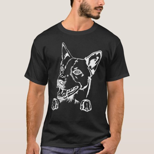 Basenji Hound Sketched Head T-shirt (Voorkant)