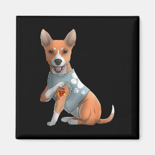 Basenji I Love mama Tattoo Dog Shirt Funny Mothers Magneet