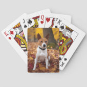 Basenji in Herfst laat Herfst inspireren Pokerkaarten (Achterkant)