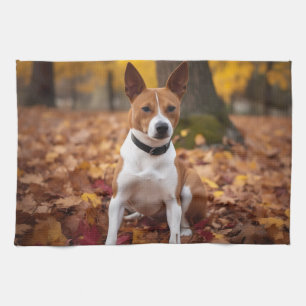Basenji in Herfst laat Herfst inspireren Theedoek