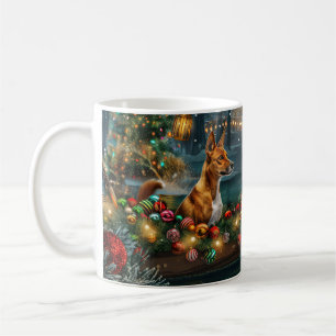 Basenji Kerst Feestelijke Reis Koffiemok