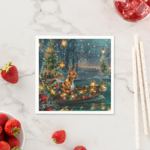 Basenji Kerst Feestelijke Reis Servet