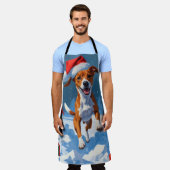 Basenji Kerstfeest Sneeuwscène Schort (Gedragen)