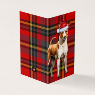 Basenji Kersthond Rood en Groen Vakantie Plaid Kaart