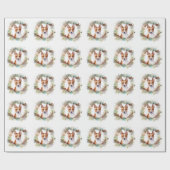 Basenji Kerstkrans feestelijke pup Cadeaupapier (Vlak)