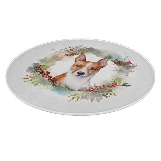 Basenji Kerstkrans feestelijke pup Snijplank (Hoek)