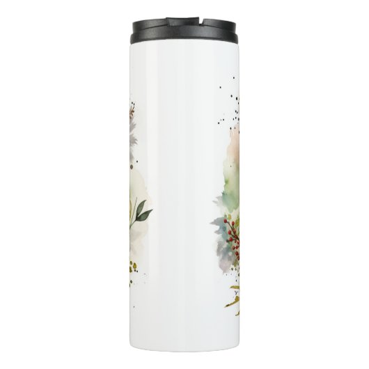 Basenji Kerstkrans feestelijke pup Thermosbeker (Achterkant)