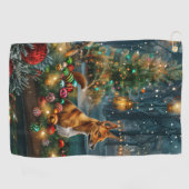 Basenji Kerstvakantie Golfhanddoek (Horizontaal)