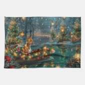 Basenji Kerstvakantie Theedoek (Horizontaal)