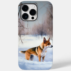 Basenji laat het sneeuwen Kerstmis Case-Mate iPhone 14 Pro Max Hoesje