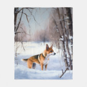 Basenji laat het sneeuwen Kerstmis Fleece Deken (Voorkant)
