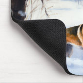 Basenji laat het sneeuwen Kerstmis Muismat (Hoek)