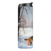 Basenji laat het sneeuwen Kerstmis Thermosbeker (Gedraaid links)