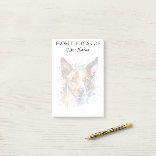 Basenji Lover Monogrammed Dog Post-it® Notes (Op bureau)