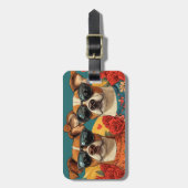 Basenji met hart Rozen Valentijnsdag Bagagelabel (Voorkant verticaal)