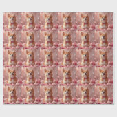 Basenji met Rozen - Valentijnsdag Cadeaupapier (Vlak)
