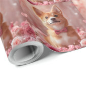 Basenji met Rozen - Valentijnsdag Cadeaupapier (Rol Hoek)