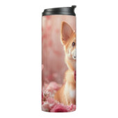 Basenji met rozen - Valentijnsdag Thermosbeker (Gedraaid links)