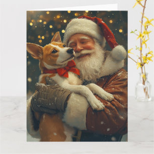 Basenji met Sinterklaas Feestelijke Kerst Kaart
