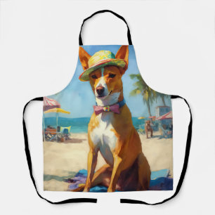 Basenji op het strand, zomercadeau voor hondenlief schort