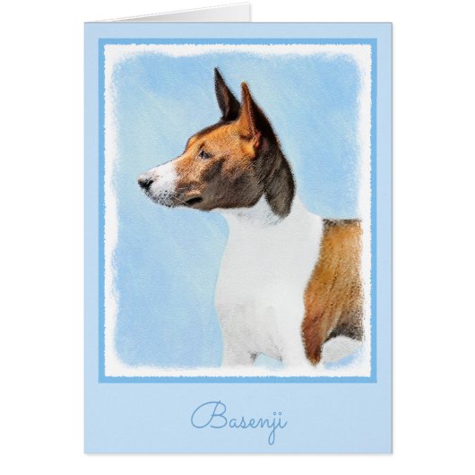 Basenji Painting - Cute Original Art (Voorkant)