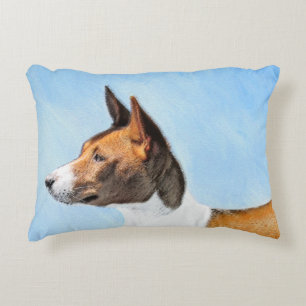 Basenji Painting - Cute Original Art Accent Kussen