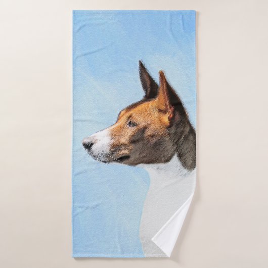 Basenji Painting - Cute Original Art Bad Handdoek (Badhanddoek)