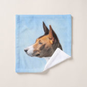 Basenji Painting - Cute Original Art Bad Handdoek (Wasdoekje)