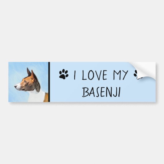 Basenji Painting - Cute Original Art Bumpersticker (Voorkant)