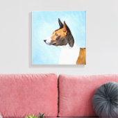 Basenji Painting - Cute Original Art Canvas Afdruk (Insitu (Woonkamer))