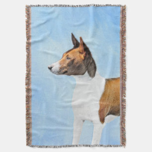 Basenji Painting - Cute Original Art Deken