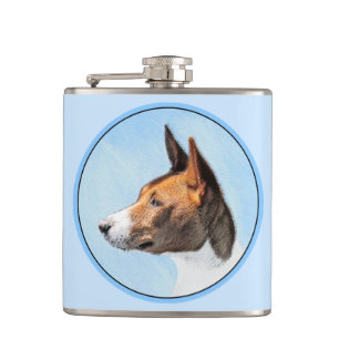 Basenji Painting - Cute Original Art Heupfles