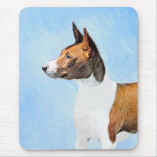 Basenji Painting - Cute Original Art Muismat