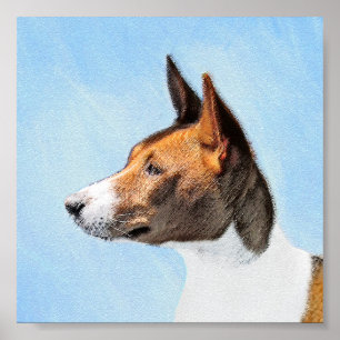 Basenji Painting - Cute Original Art Poster