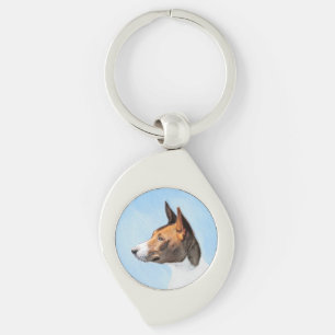 Basenji Painting - Cute Original Art Sleutelhanger