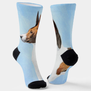 Basenji Painting - Cute Original Art Sokken