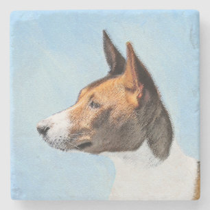 Basenji Painting - Cute Original Art Stenen Onderzetter