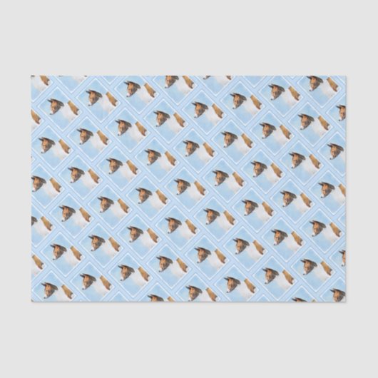 Basenji Painting - Cute Original Art Tissuepapier (Voorkant)