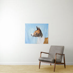 Basenji Painting - Cute Original Art Wandkleed