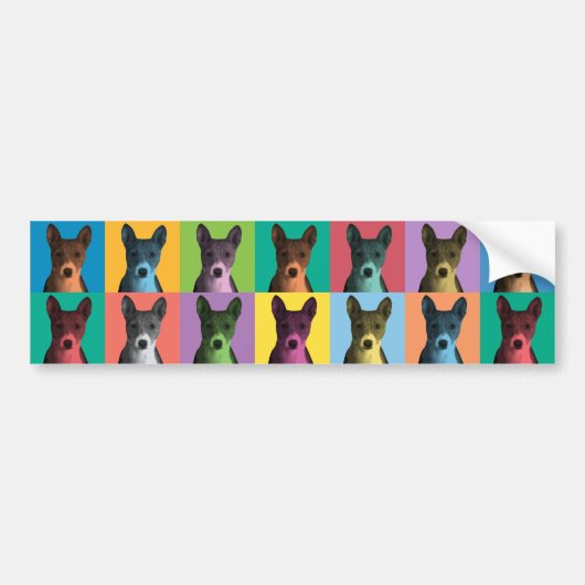 Basenji Pop-Art Bumpersticker (Voorkant)