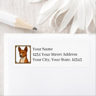 Basenji retouradreslabels etiket